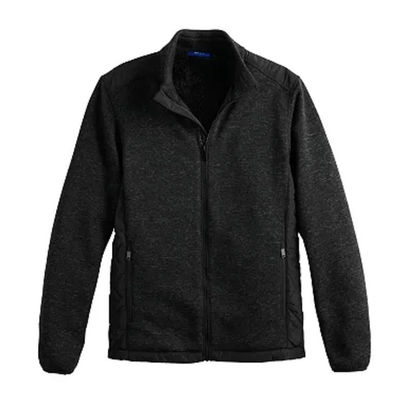 Apt. 9 Sweater Jacket Sherpa-Lined Fleece Men’s Size XXL Black NWT Nice! - Picture 1 of 3